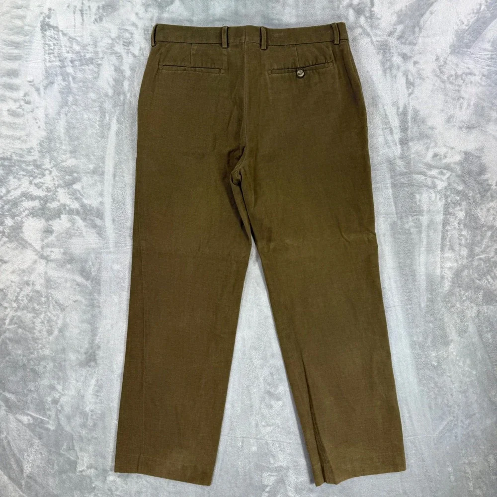 Banana Republic Straight Leg Chino Trousers Men's Size 34x32 Olive Brown Pants
